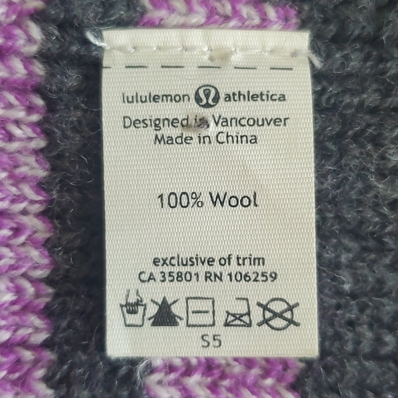 Lululemon Athletica Purple Wool Scarf - Picture 4 of 8